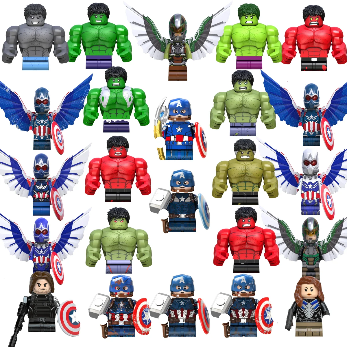 Scatola cieca Mini Building Blocks TV6218 Figure Big Goblin Spiderman Iron Man Venom Captain Hawk Deadpool Armatura Regalo di Natale Giocattolo