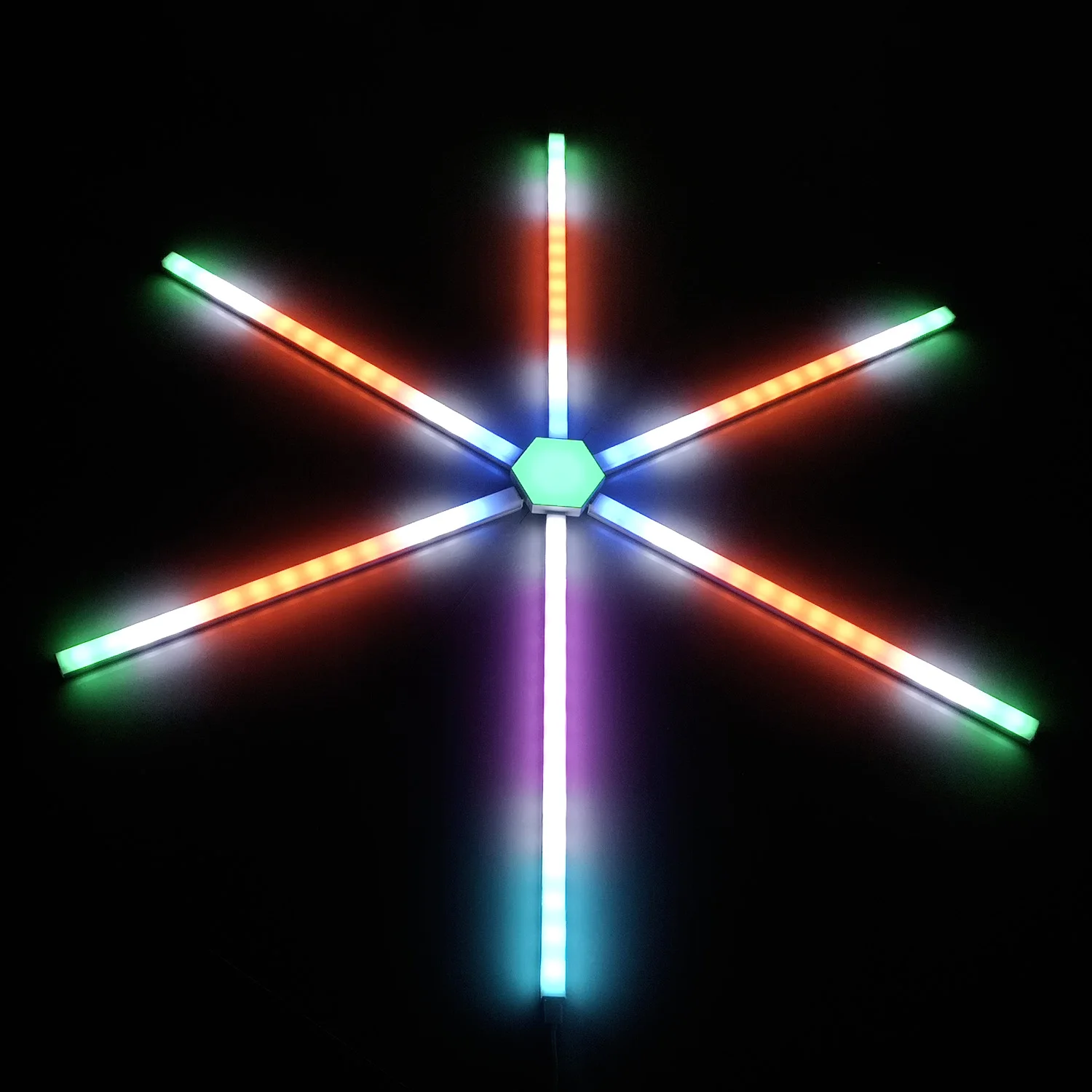 

New Star Projector Fireworks and Sun Shaped Splicing Intelligent Voice Control Light Bar Festival Wall Lamp Interior Decoration