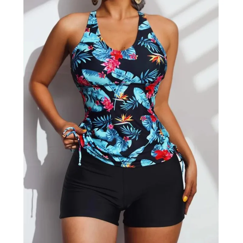 Summer Print Swimsuits Tankini Sets Female Swimwear Push Up For Beach Wear Two-Piece Bathing Suits Pool Women\'s Swimming Suit