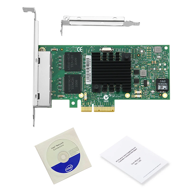 Scheda di rete PCI Express RJ45 a 4 porte per Intel I350 Chip PCI-e X4 Server Gigabit Ethernet NIC 10/100/1000Mbps I350T4 per Desktop