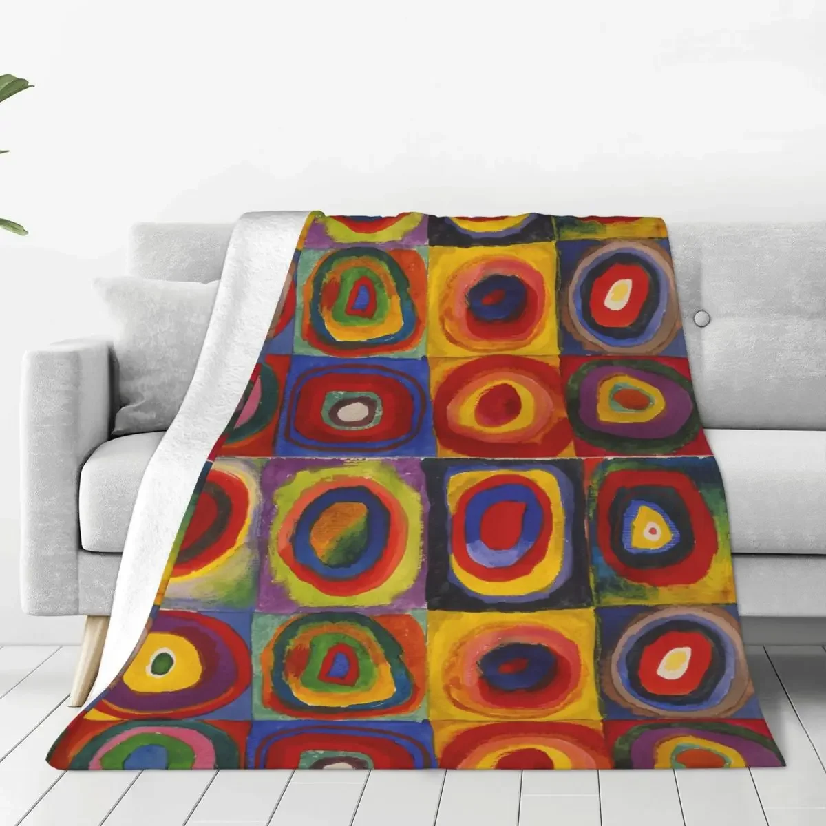 Comfort Wassily Kandinsky Artwork Color Study Squares With Concentric Circles Blanket Merch Bedding Decorative Throw Blankets