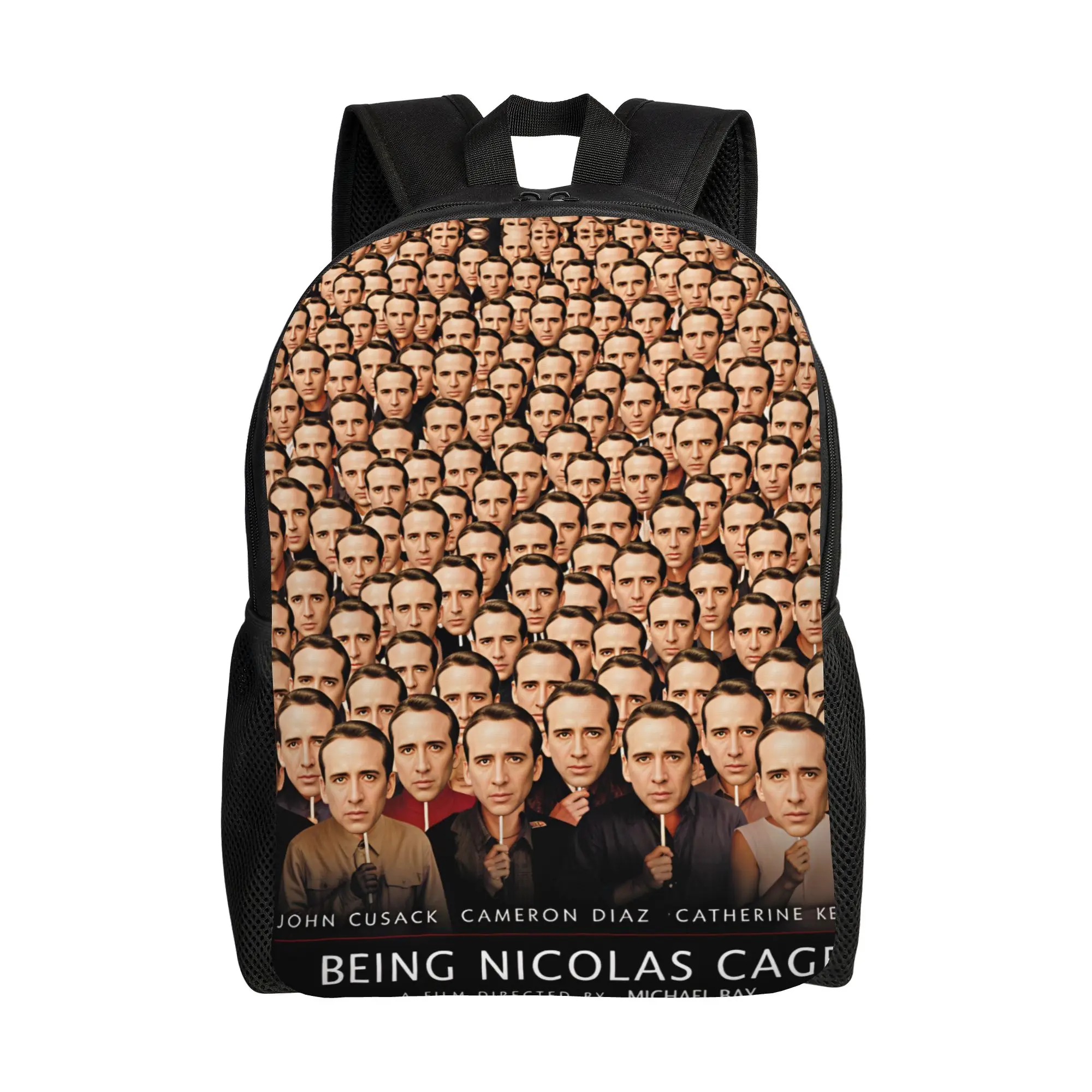 Nicolas Cage meme Backpack  Outdoor Style Backpacks Female Designer Durable High School Bags Kawaii Rucksack