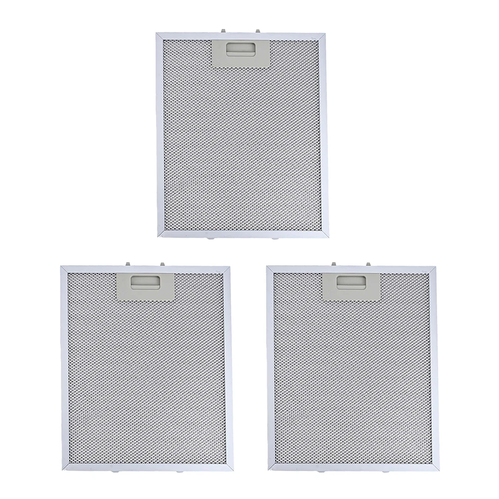 3-Piece RANGEMASTER Range Hood Metal Grease Filter Set, Silver, 300 X 250 Mm, Suitable For Kitchens Parts