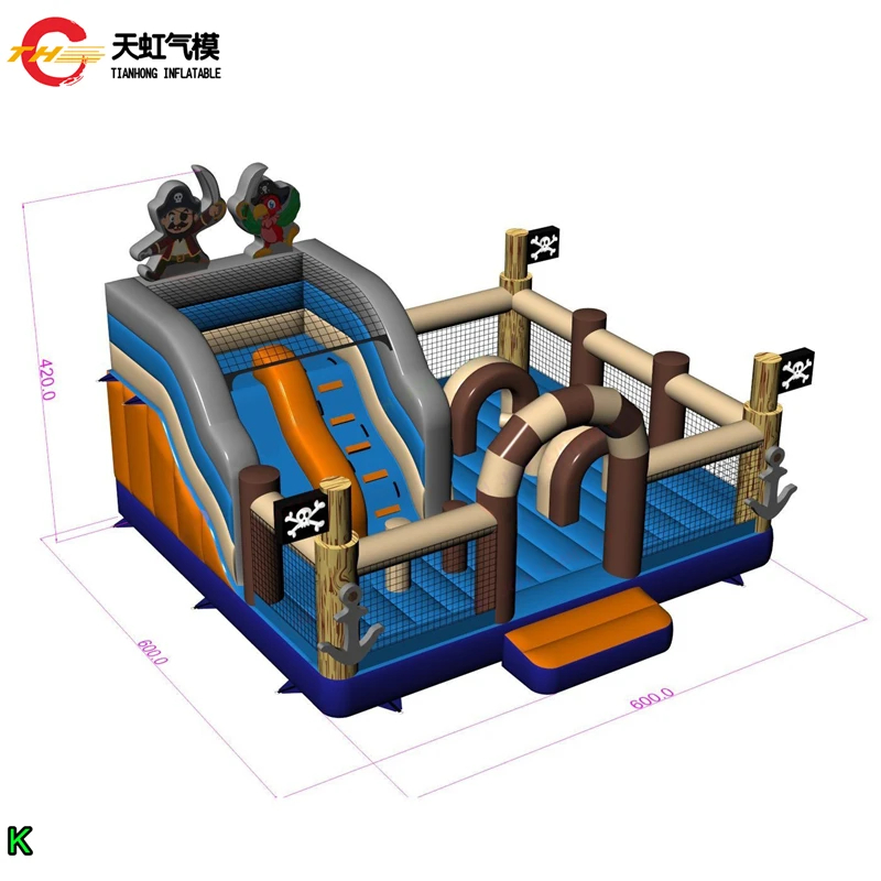 20*20ft Commercial Inflatable Bouncer Playground Inflatable Slide Bouncer Bounce House with Obstacle for Children