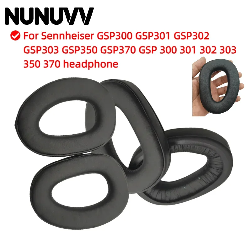 NUNUVV استبدال بطانة للأذن لسماعات Sennheiser GSP300 GSP301 GSP302 GSP303 GSP350 GSP370 GSP 300 301 302 303 350 370 ،