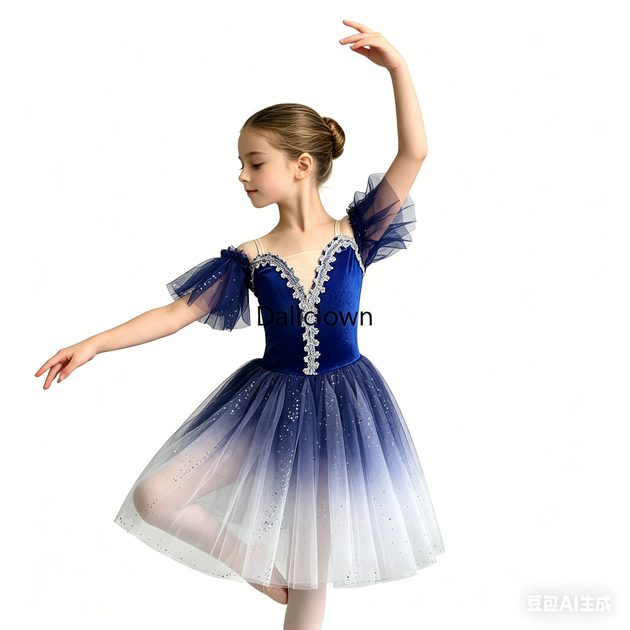 Costume de ballet Swan Lake, robe de ballerine, tenue de danse pour filles, haut en velours, tutu de ballet professionnel long pour adultes et enfants