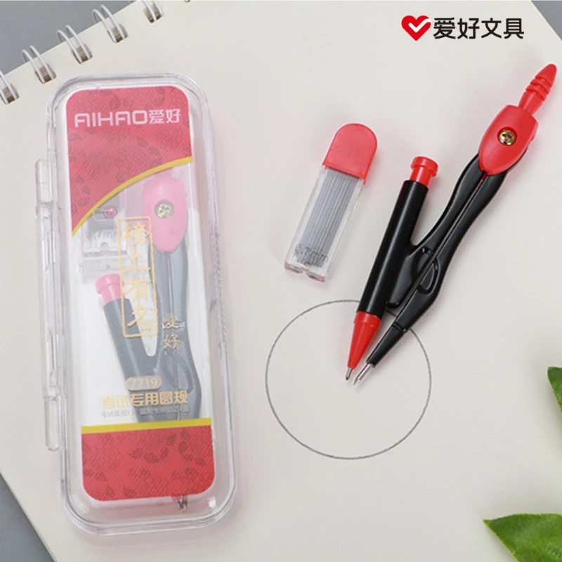 Geometry Set Plastic Math Circle Drawing Tool with Storage Box,Refill Circle Drawing Tools for Engineers Student