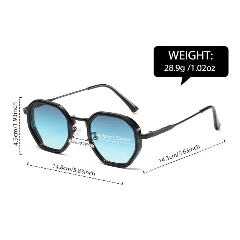 زوج واحد من النظارات الشمسية ذات الإطار الدائري العصري للرجال، مزودة بتصميم مريح لدعم الأذن #5