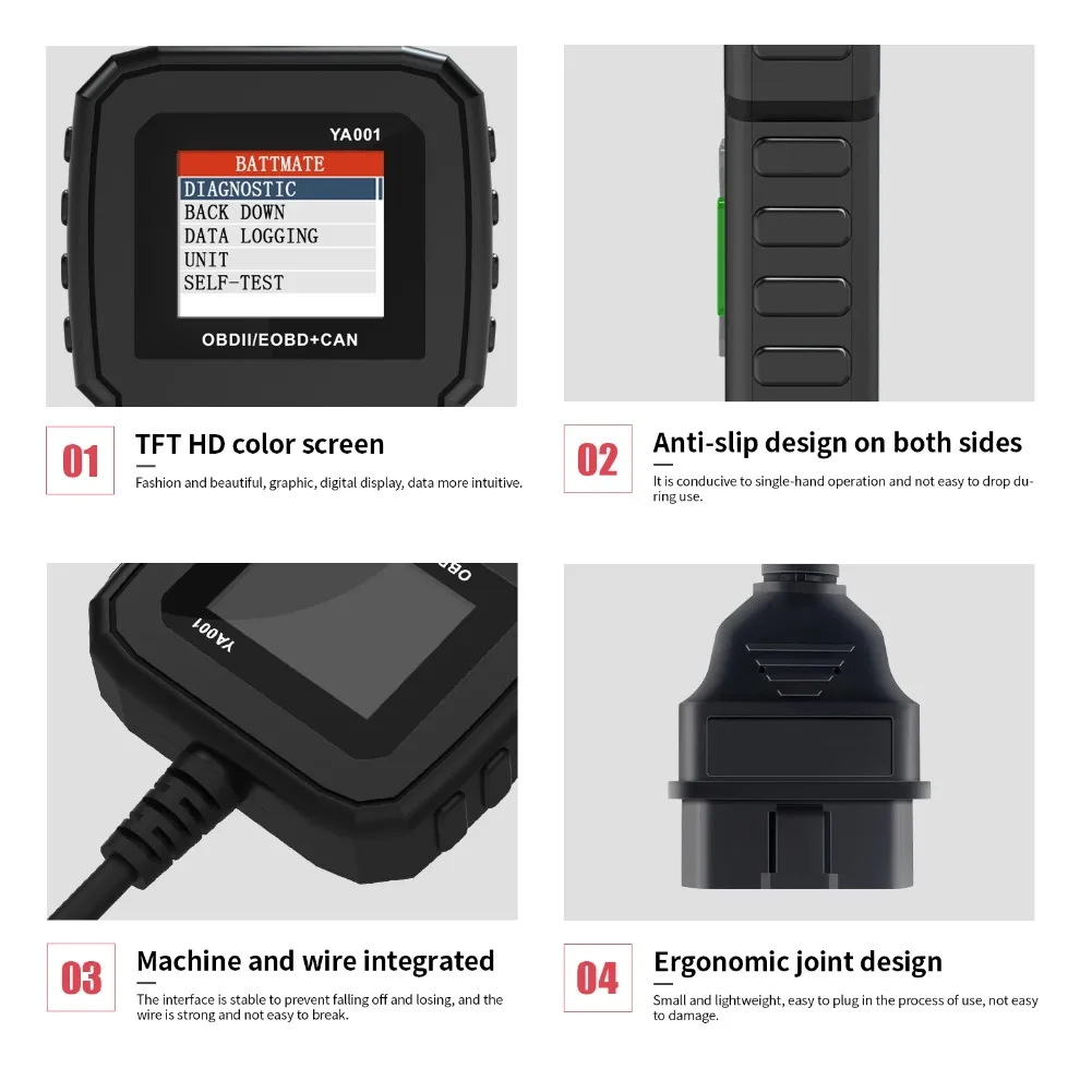 

OBD2 Scanner YA001 Auto Diagnostic Tools OBDII EOBD Code Reader 12V Car Diagnosis PK LAUNCH X431 CR3001 YA101 Elm327