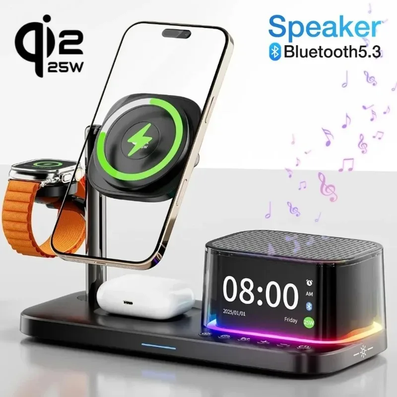 qi22-25w-53-bluetooth-speaker-magnetic-fast-wireless-charger-with-alarm-clock-for-iphone-17-12-pro-max-apple-watch-airpods