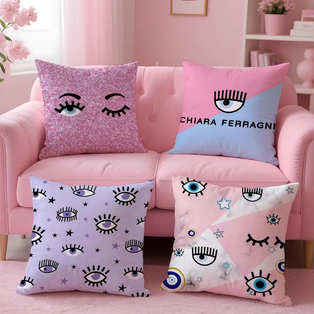 brand Chiara Ferragni Cushion Cover Soft Washable Pillowcase Cushion Cover for Sofa Bed Car Travel Office Home Decor