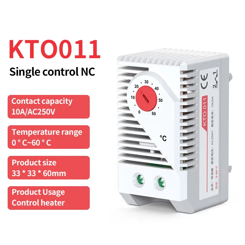 KTS011 KTO011 NO NC Temperature Controller Mechanical Switch Cabinet Thermostat And Humidity Control 0-60℃ AC250V 10A