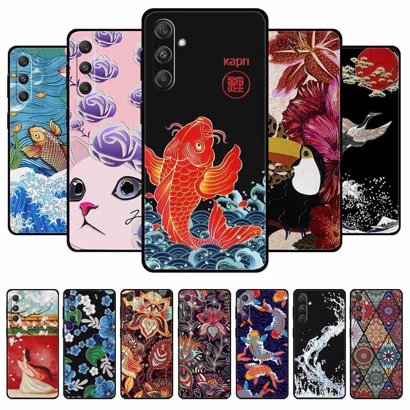 3D Floral Emboss Phone Shell For Samsung Galaxy S26 S25 S24 S23 FE 5G Vintage Relief Soft Silicone Case Anti-Scratch Shockproof