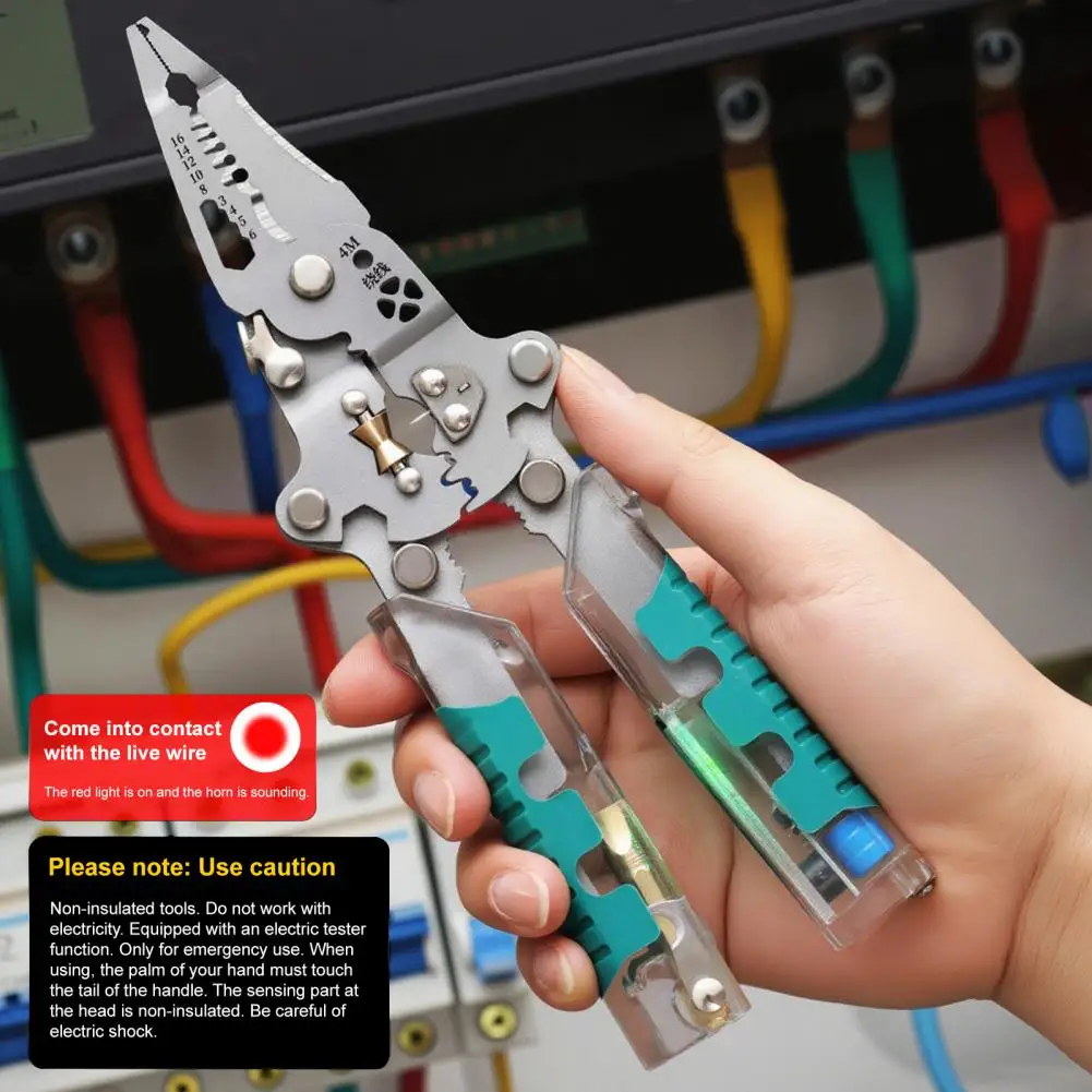 Cable Wire Stripper Ergonomic Wire Stripper Multi-tool Foldable Electrician Pliers with Non-slip Handle Compact for Easy