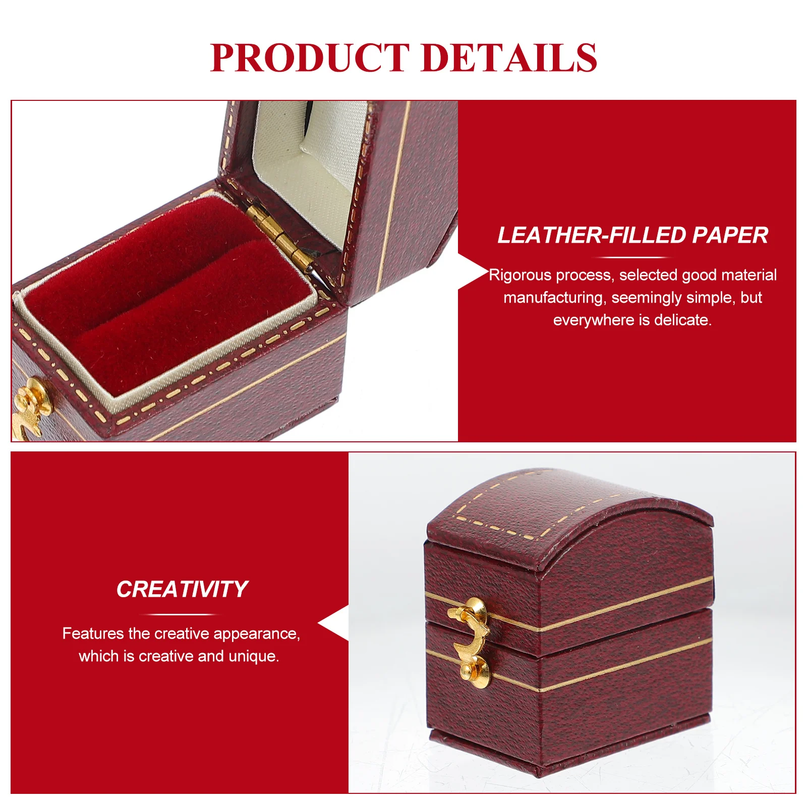 Square Ring Box Stylish Ring Storage Container with Romantic Design Perfect Gift for Her Jewelry Display and Organization