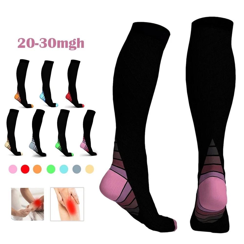 Football Compression Socks 20-30mmHg Women Pregnancy Varicose Vein Nurse Socks Men Running Basketball Cycling Nylon Sports Socks