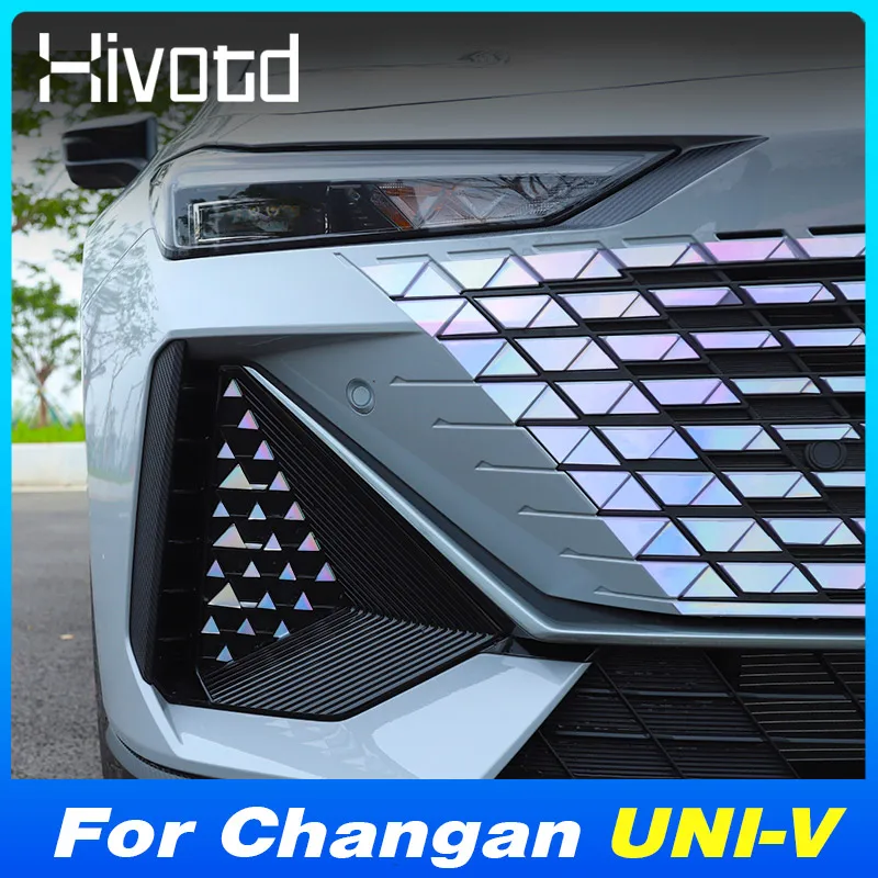 

Car Body Stickers Colorful Middle Net Fog Light Decoration Cover Parts For Changan UNI-V 2022-2023 Exterior Accessories Styling