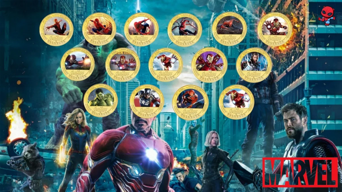 

Disney Marvel Series Commemorative Coin Iron Man Captain America Thor Memorial Action Anime Figures Childrens Ornaments Gifts