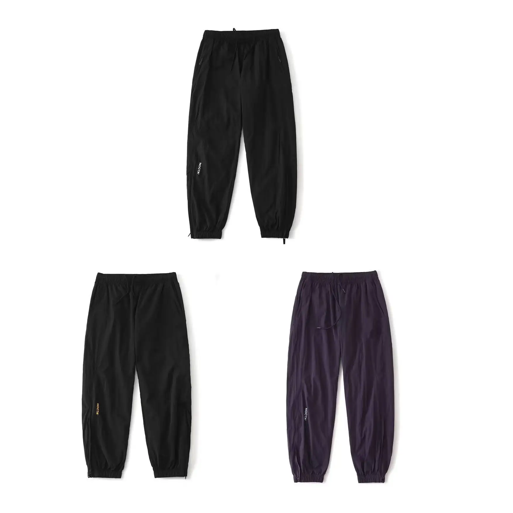 

Drake Collaborative однотонные тканые нейлоновые спортивные повседневные длинные брюки с вышивкой букв, прямые летние молодежные брюки с манжетами