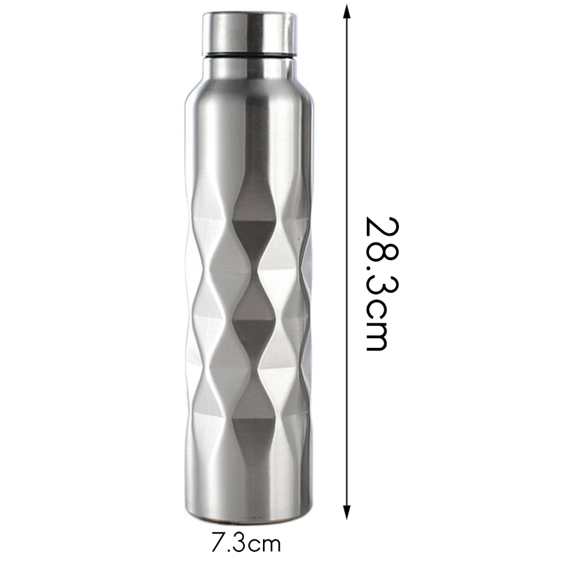 Bouteille d'eau en acier inoxydable à paroi unique, bouteille de bière portable HI, bouteille de sport de gym, 1000ml