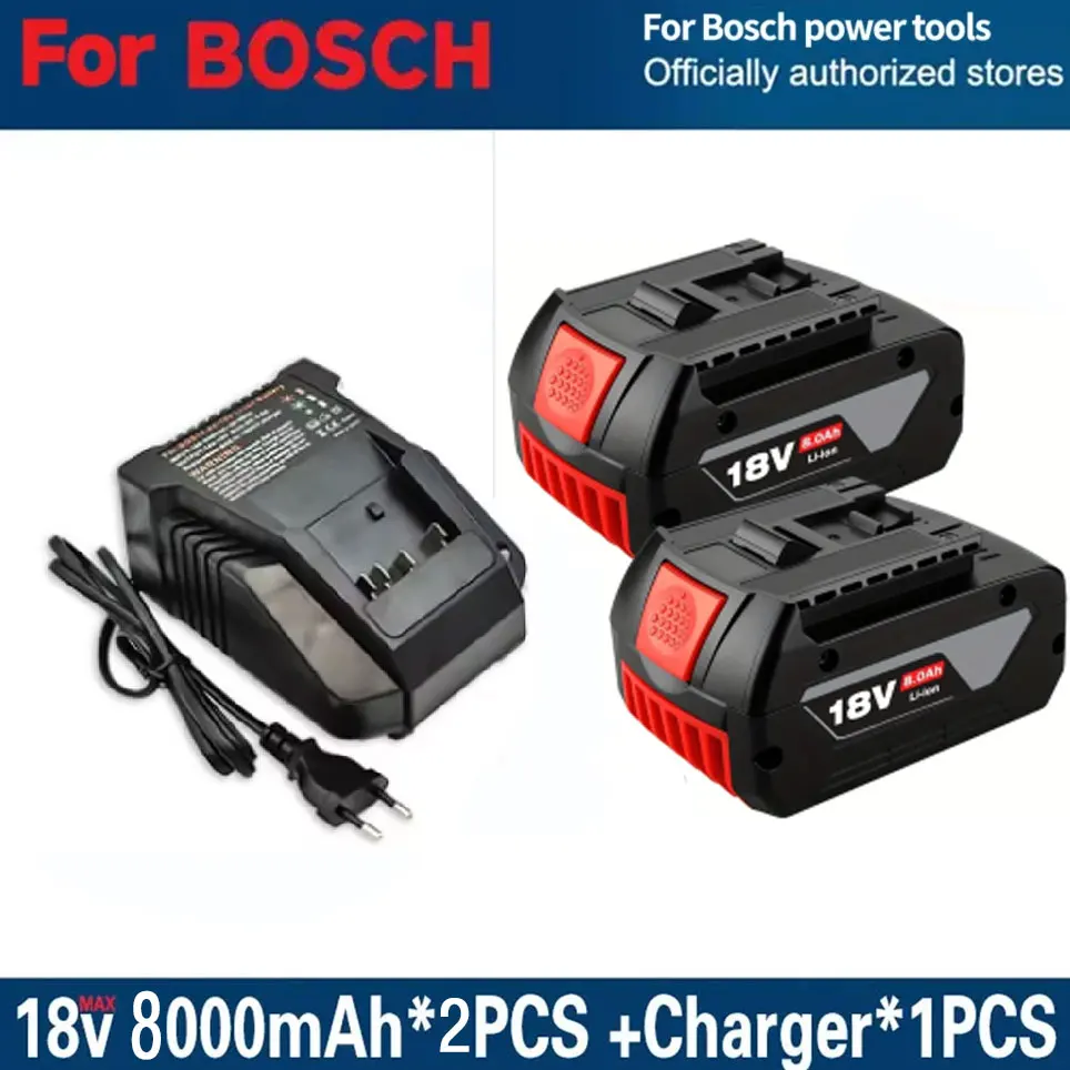 18V 8.0ah Oplaadbare Batterij voor Bosch 18V 6.0AH Backup Batterij Draagbare Vervanging GBA GSR GSB BAT618 BAT609 BAT620