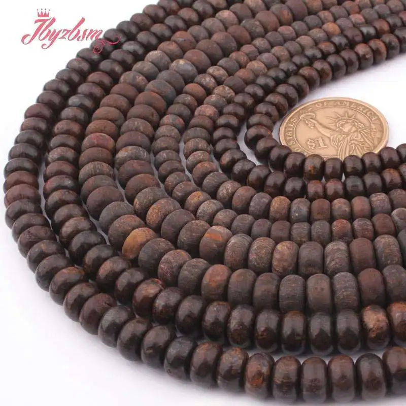 Rondelle Frost Smooth Bronzite Natural Stone Spacer Bead 15 inch for DIY Accessories Necklace Bracelet Jewelry Making 3x6/4x8mm