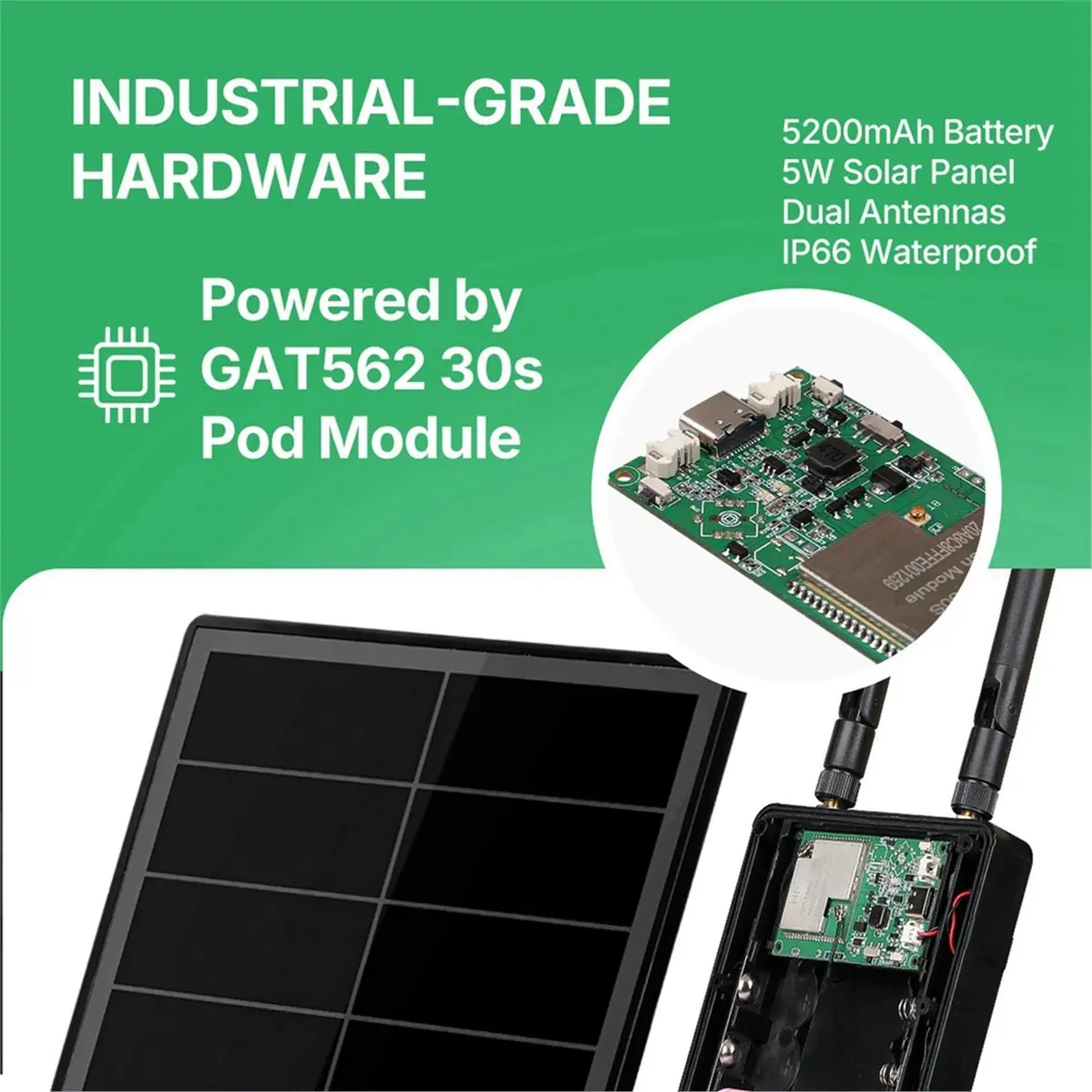 D5L-G1 Meshtastic Solar Power LoRa Repeater Node with 30dBi Board GAT562 30S LoRa Flashing Meshcore Mesh Node 868MHZ