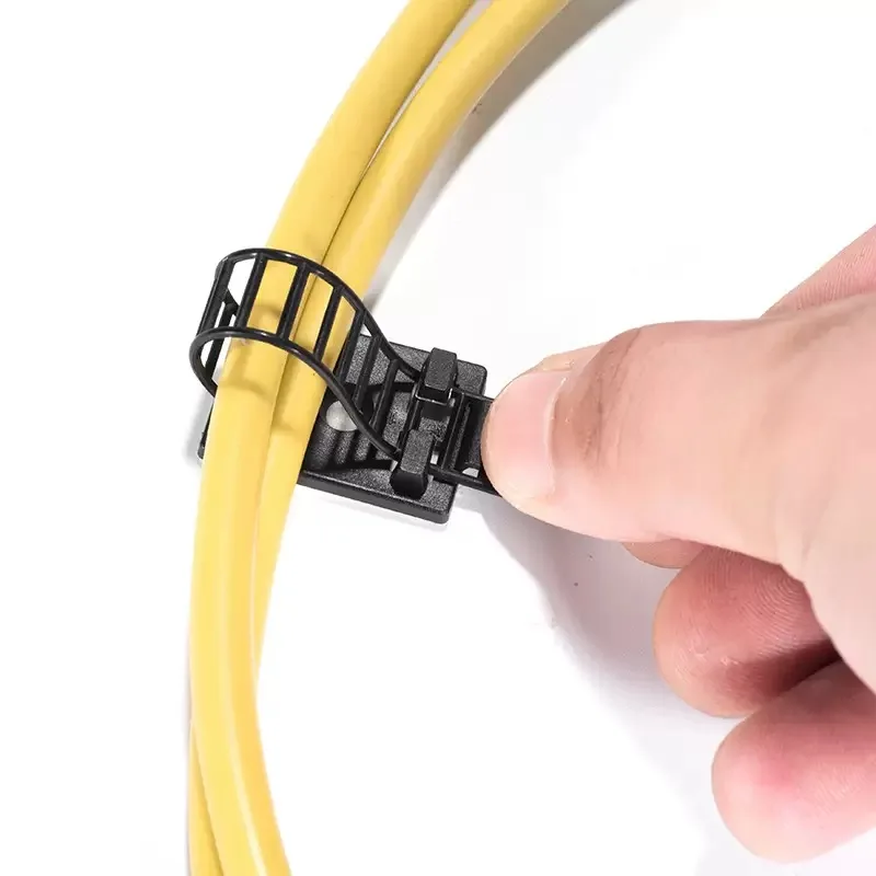 Cable Tie Mount Adjustable Clips Self Adhesive Strap Fix Holder Plastic Network Wire Power Cord Car Organizer Clamp