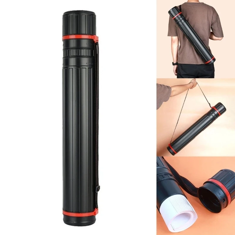 Portable Drawing Tube-Adjustable Expandable Art Storage With Shoulder Strap,Durable Lightweight ForOutdoor, Artist Carrier