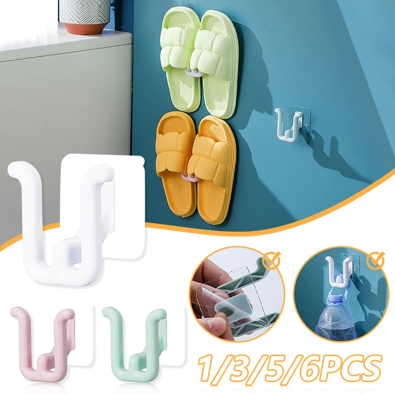 Slipper Rack Self-adhesive Bathroom Simple Slipper Hook Bathroom Drain Rack Wall-mounted Wall Storage Drying Shoe Rack