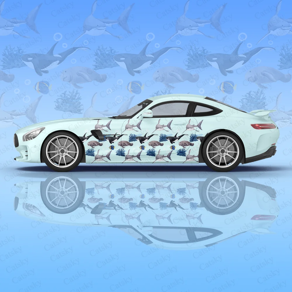 

Различные подводные животные, автомобильные виниловые наклейки, самоклеящаяся наклейка из ПВХ, подходит для грузовиков, внедорожников, Декор, автоаксессуары, подарок