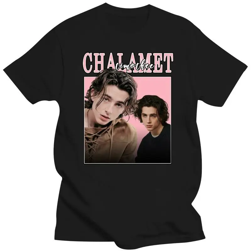 New Fashion T Shirt Unsiex Printed Casual Men'S T-Shirt Cartoon Timothee Chalamet, 90'S, Vintage Inspired, Unisex, Black Tshirt