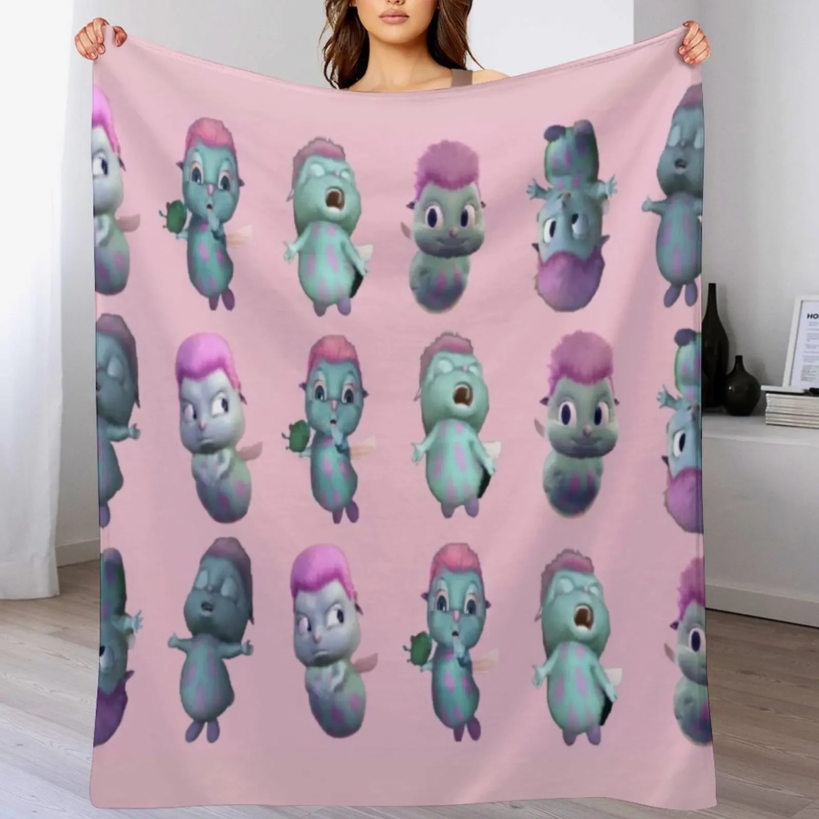 

Bibble Expressions Throw Blanket Foldable Soft Warm Blanket for Outdoor Use