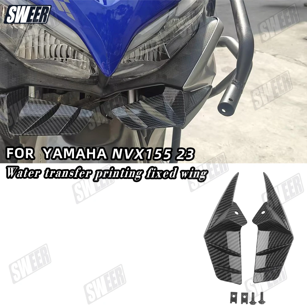 

Motorcycle Front Decorative Carbon Filber Shell Fit For AEROX155 2020-2024 Front Spoiler Winglets Aerodynamic Wing Spoiler