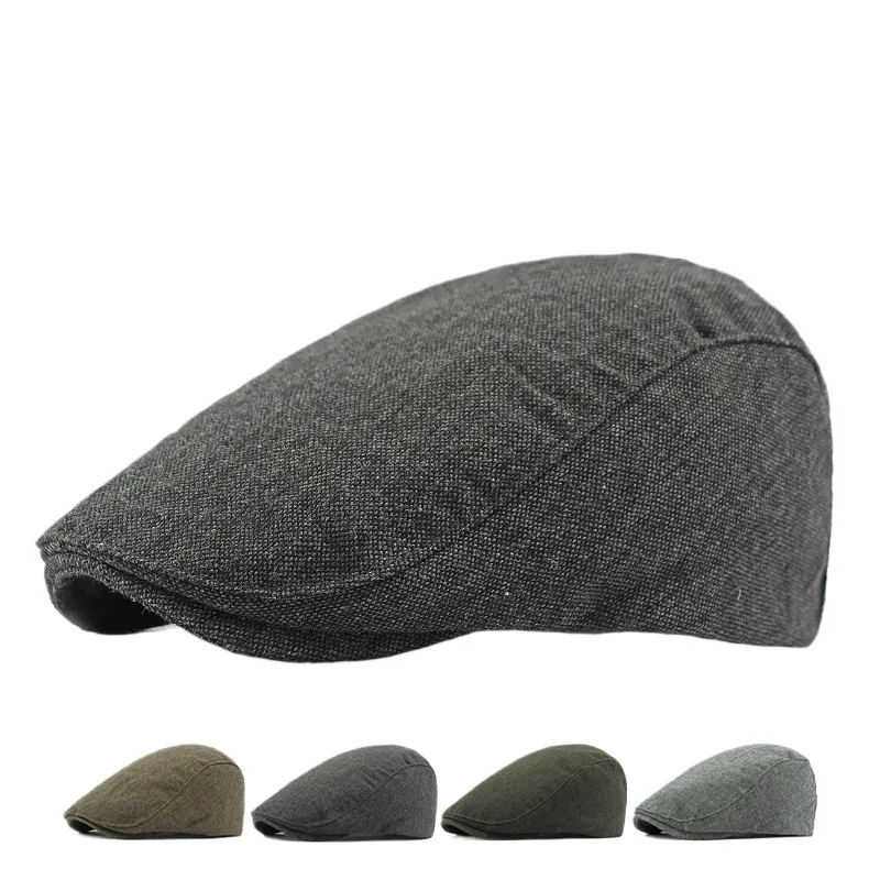 

Spring And Summer Thin Breathable Imitation Linen Beret Men's Lady Literature Retro Peaked Cap Classic Simple Casual Advance Hat