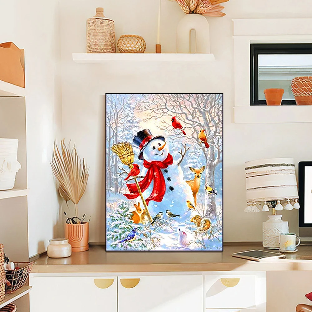 Northern Cardinal Diamond Painting Snowman Bear Christmas Collection Full Diamond Mosaic Embroidery Cross Stitch Set Home Decor