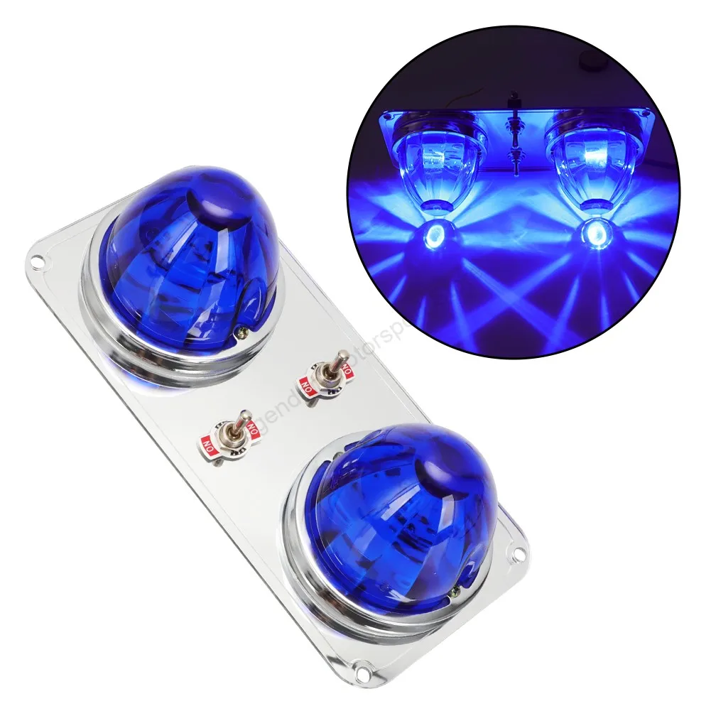 Luces LED Azules Tipo Sandía con Placa de Luz de Techo para Camiones Peterbilt 386, 388, 389, 379