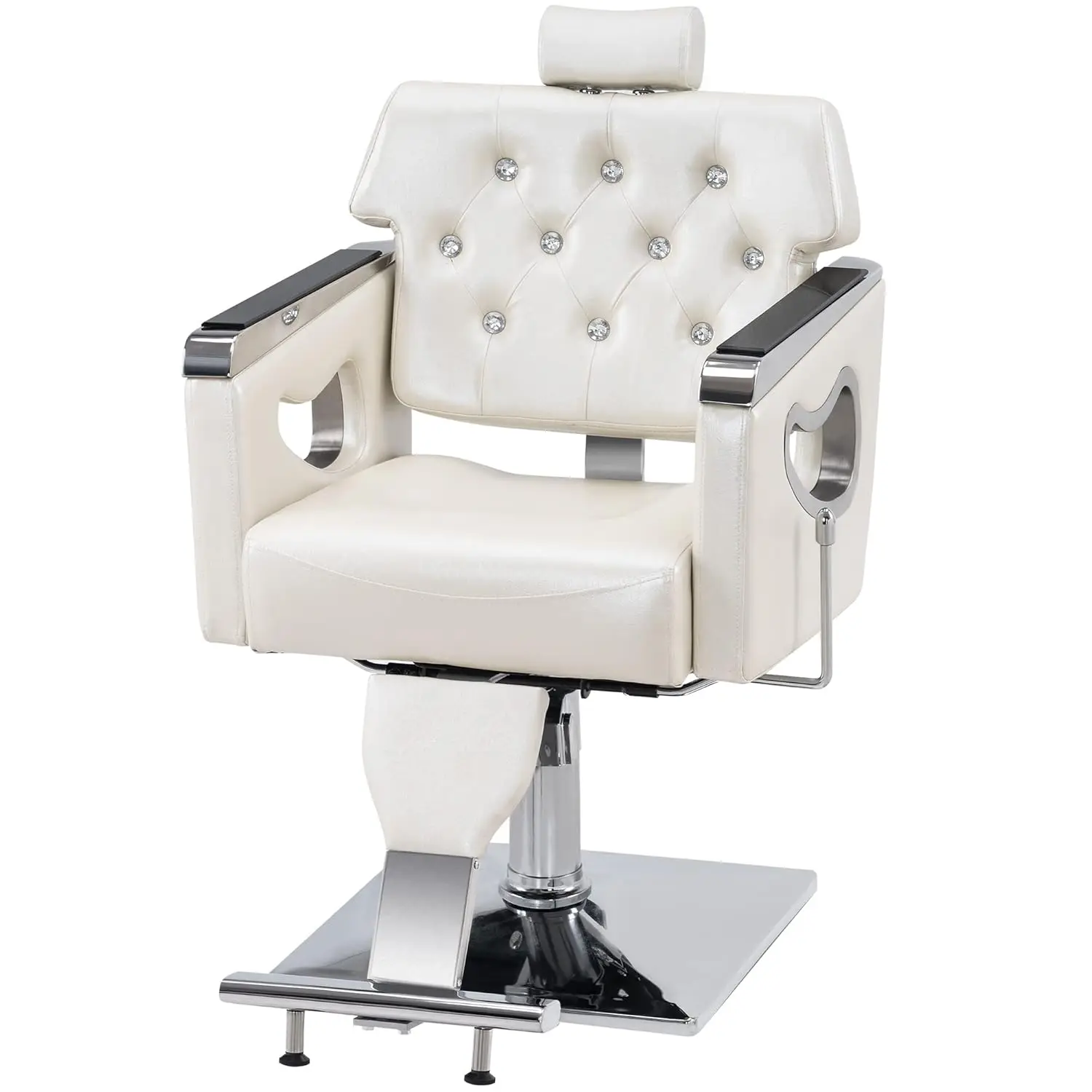 

Barber Chair Reclining Salon Chair for Hair Stylist, Antique Hair Spa Salon Styling Beauty Equipment 8132(Champagne), Customized