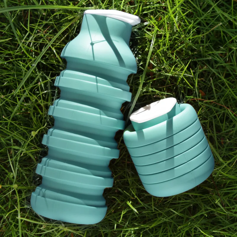 Outdoor Cycling Retractable Silicone Mini Water Bottle, Large Capacity Foldable Portable Sports Travel Kettle