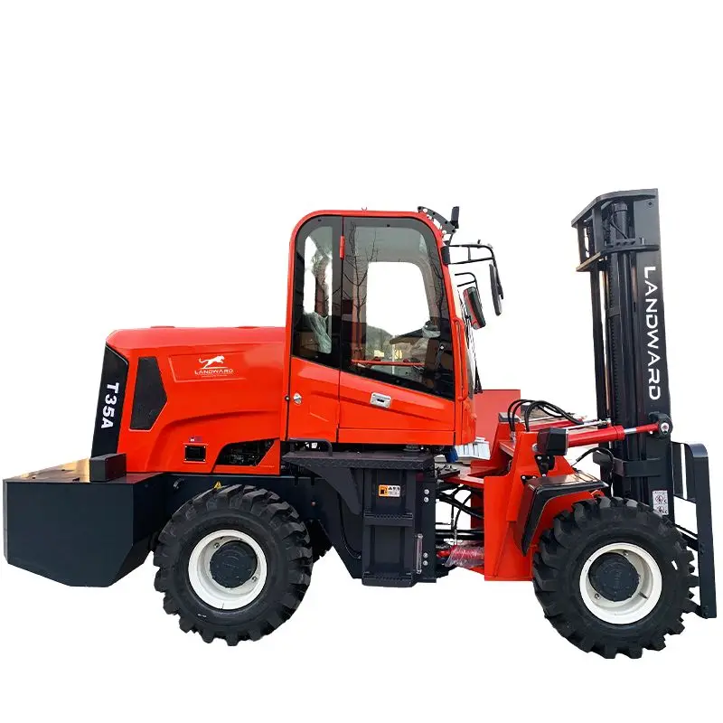 Europe Home Use Small Articulated All-Terrain 4WD Forklift 3 T High Power Diesel Forklift 25HP Rough Terrain Forklift Customized