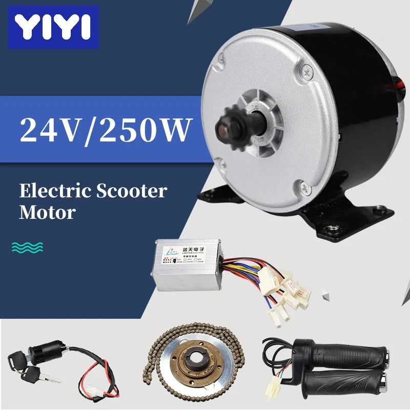 Silnik elektryczny skutera zestaw do konwersji 24V 250W DC szczotkowany zestaw silnika do roweru elektrycznego Emoto deskorolka zestaw rowerowy MY1016