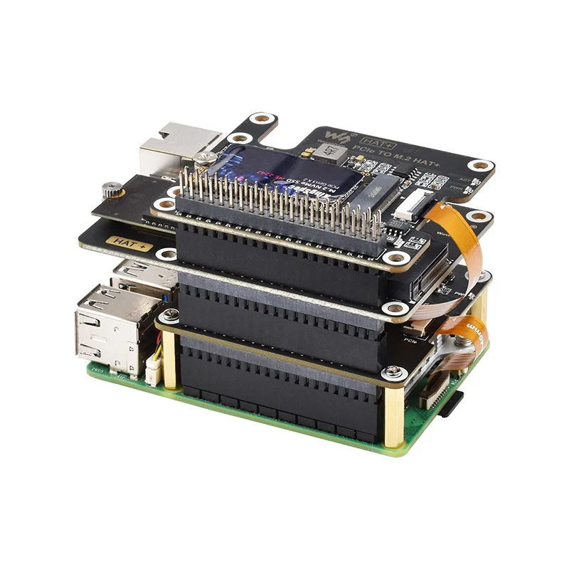 Raspberry Pi 5 PCIe To 2-CH PCIe FFC Dual PCIe HAT Expansion Board For Raspberry Pi 5