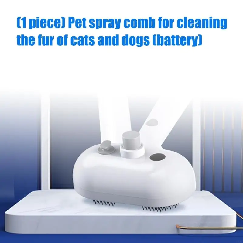 Electric Pet Coat Brush with Rounded Steel Bristles, Fine Water Output, and Rechargeable Handling for Removing Loose Hair During
