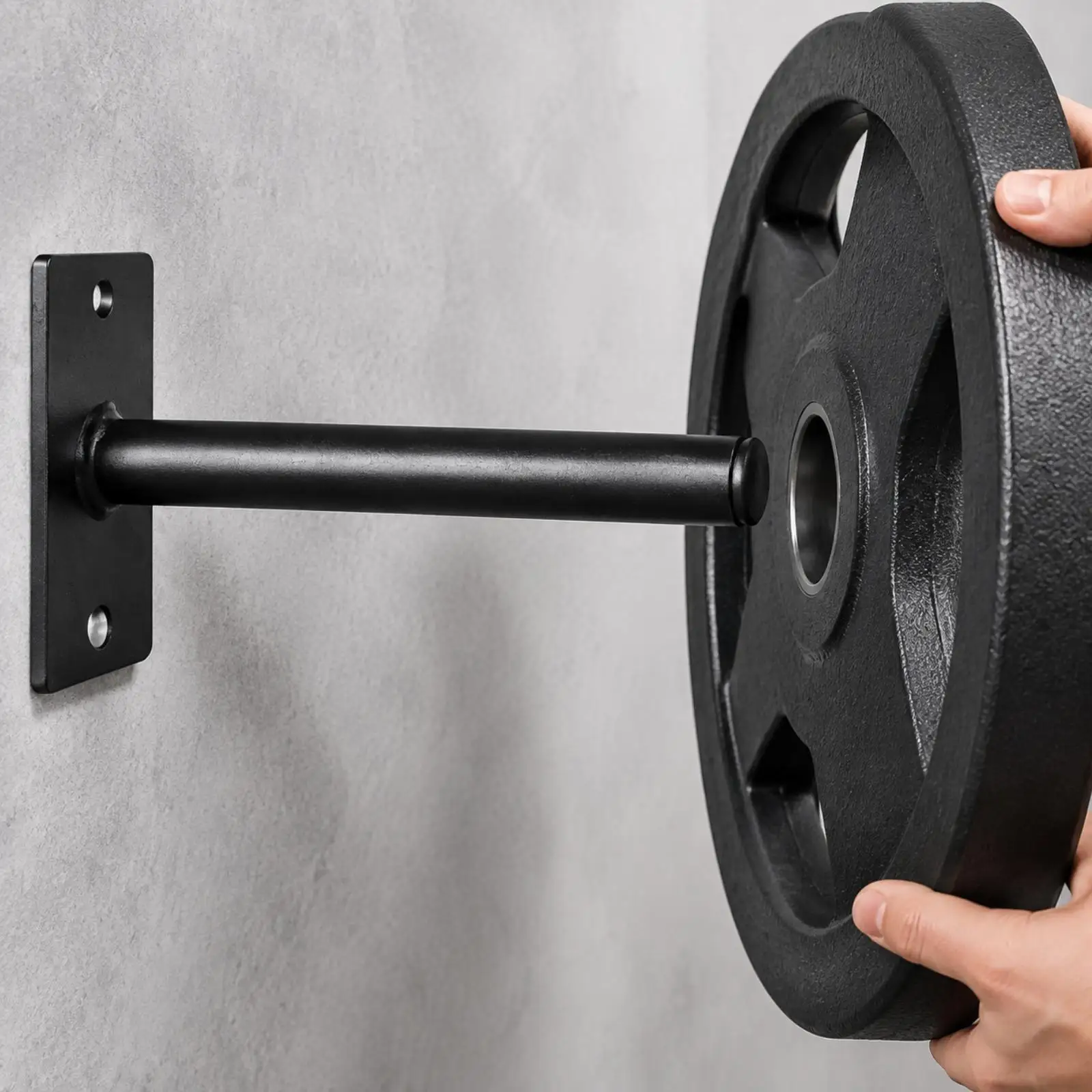 Heavy Duty Steel Barbell Plate Rack Wall Mount Weight Disc Storage Holder for Compact Home Gym