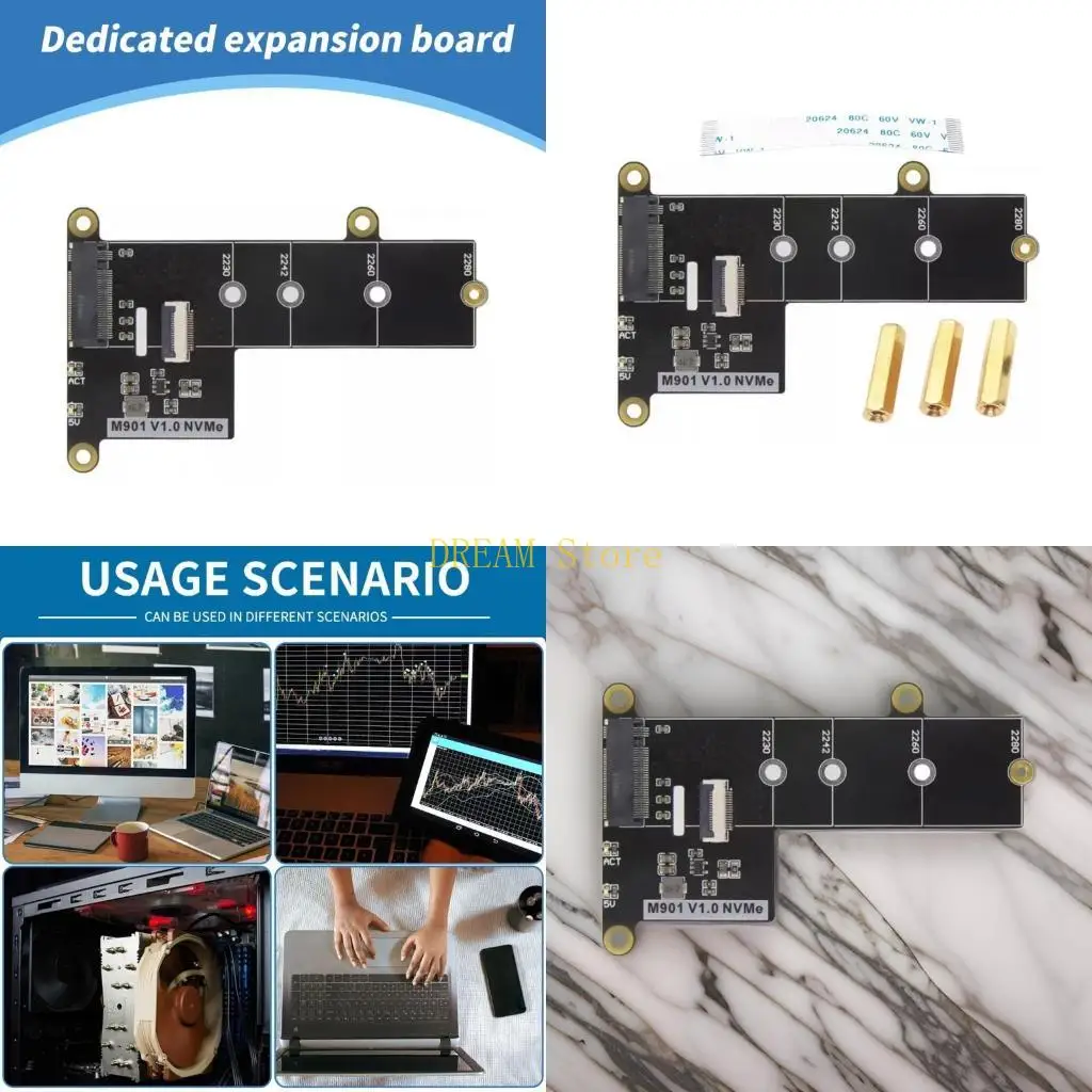

Плата Fast Boot M901 PCIe для RPI 5 NVMe M.2 SSD, плата расширения твердого диска, лучшая распродажа