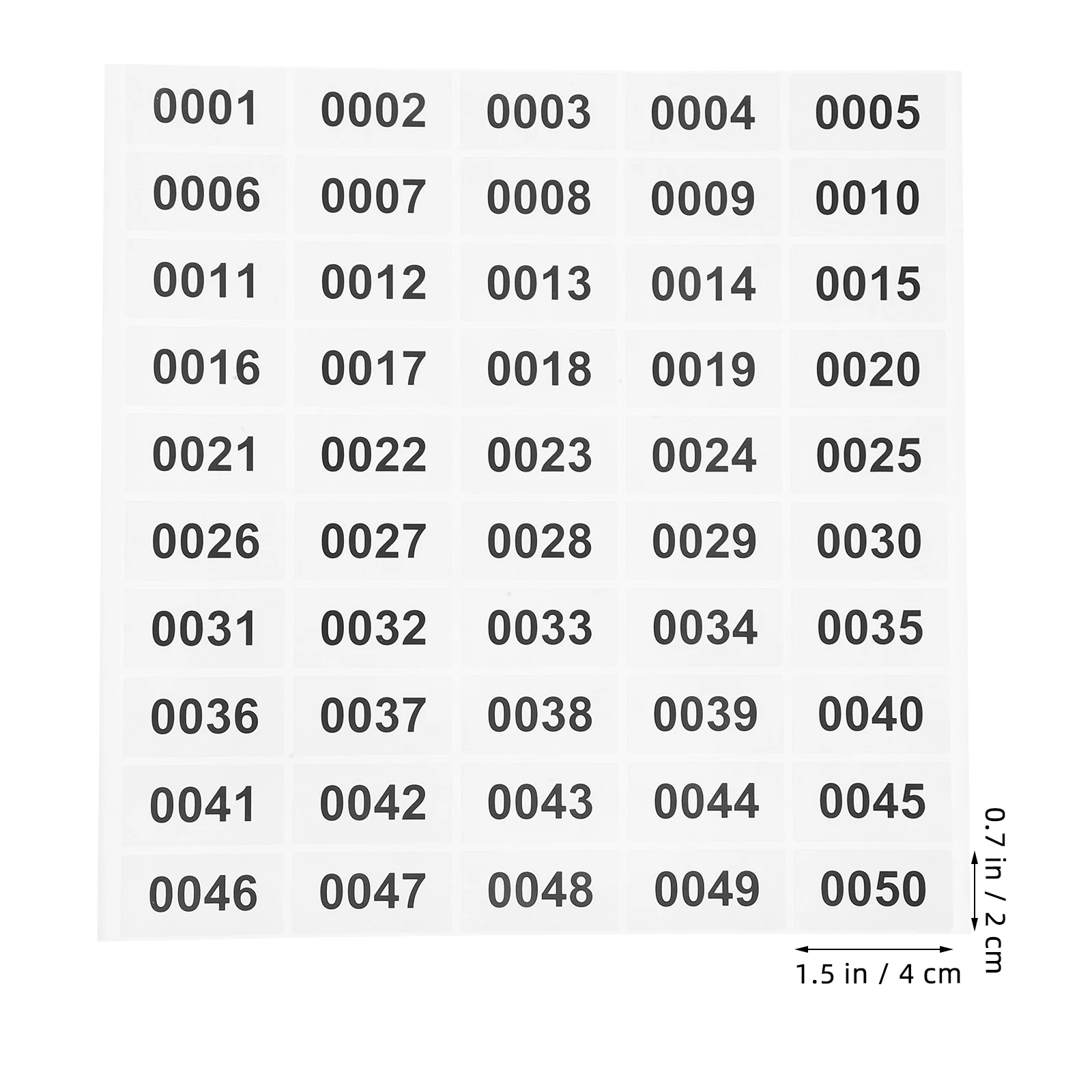 

20 Sheets Number Stickers Self Adhesive Digital Labels Rectangular Sign Multi Use Identification Classification Tags