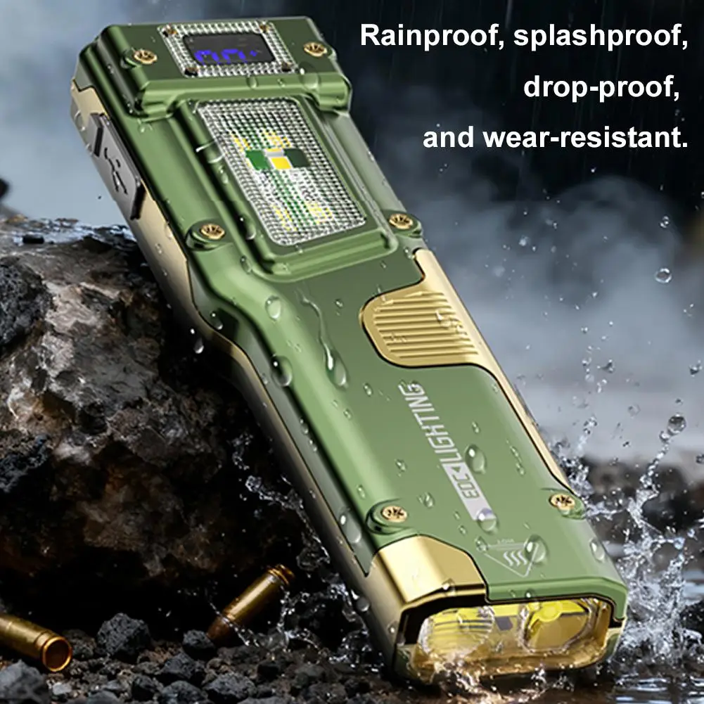 S90-Edc Edc Tactical Rechargeable Flashlight 3 Light Sources multifunctional For Outdoor Camping Work Light High-Power Flashligh