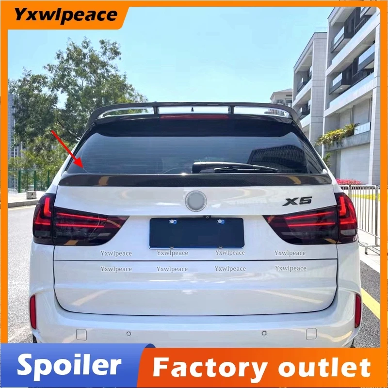 

F15 X5 Middle Spoiler Real Carbon Fiber Rear Trunk Lip Wing For Bmw X5 F15 35i 40i 50i 28i Car Styling 2014 2015 2016 2017 2018