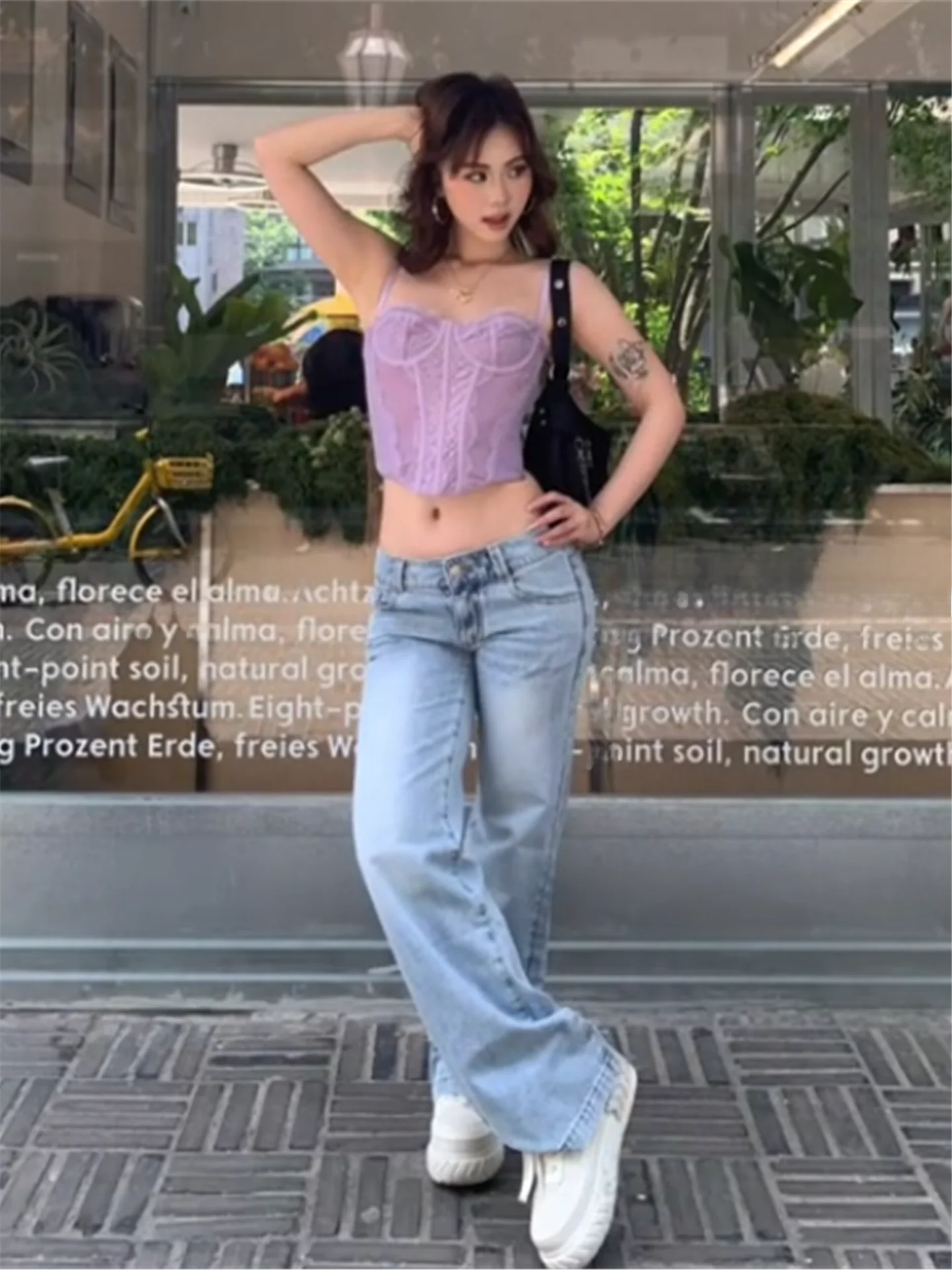 

American Street Style Low Waist Straight Leg Jeans Women Summer Loose Slimming Washed Wide Leg Pants Cotton Soft Retro