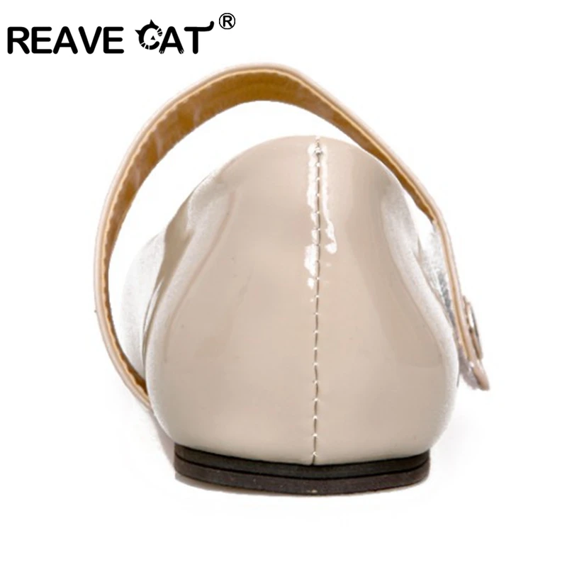 REAVE CAT Donna Slip On Fibbia Scarpe brevettate Comode punta tonda Taglia grande 30-50 Appartamenti fatti a mano Marca Dolce RL3436